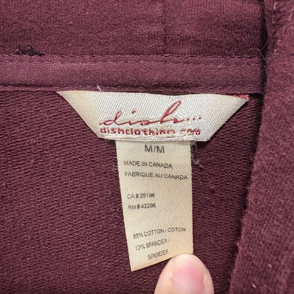 Y2K Dish Clothing Burgundy Hoodie Sweater for Women - Picture 3 of 4
